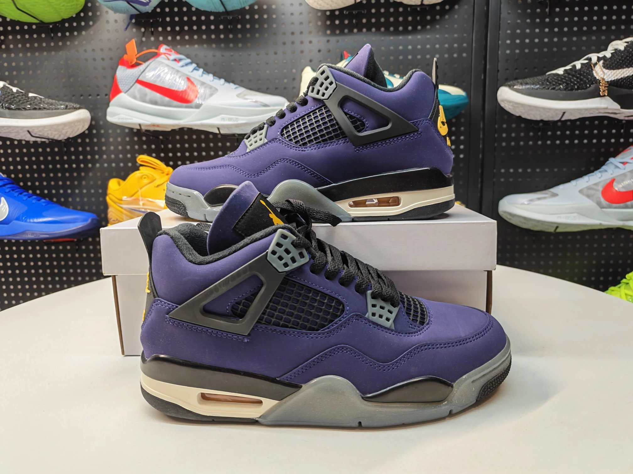 42码43码GX版本  Aj4  Air Jordan 4 Retro "Lakers / Imperial Purple" 湖人紫 帝王紫