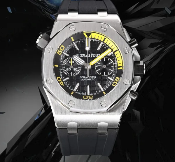 Audemars Piguet Royal Oak Offshore Chronograph Yellow Black Mechanical Watch Watches - 1