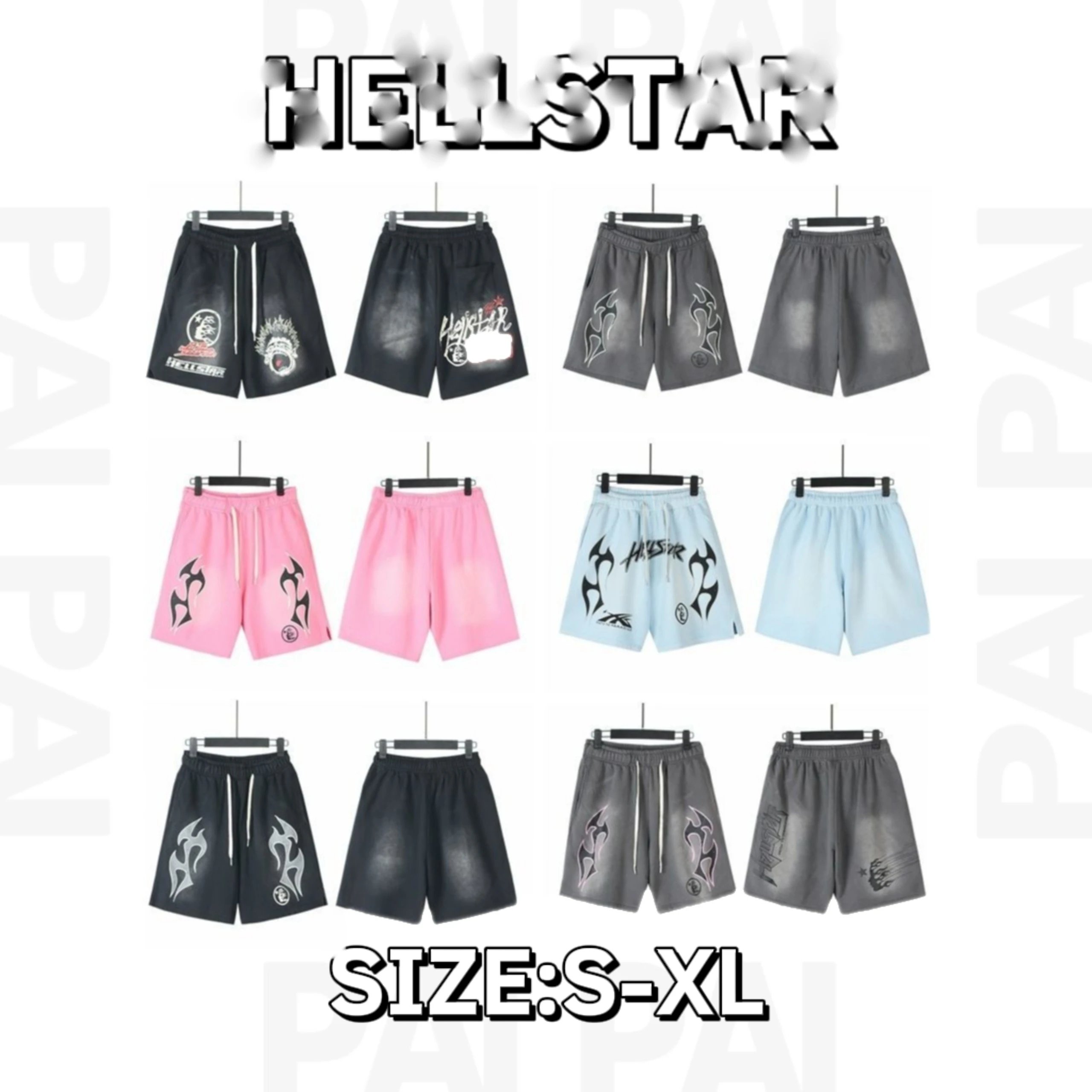 Hellstar Black Elastic Waist Shorts