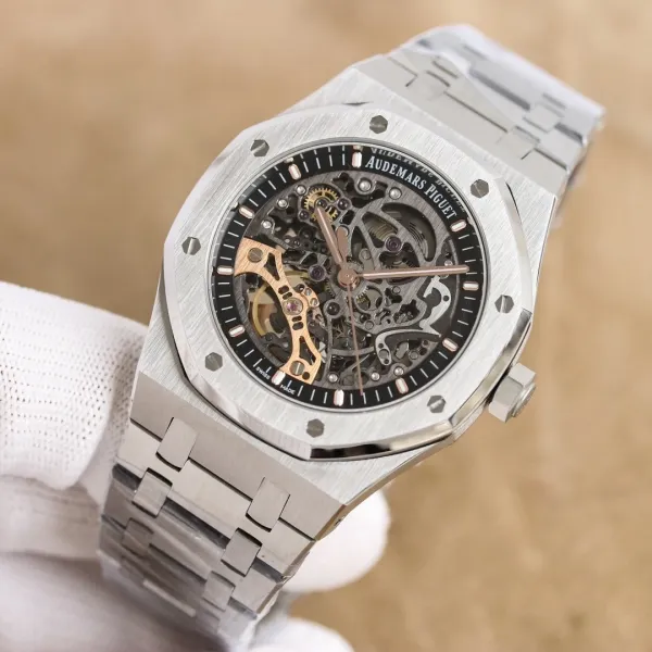 Audemars Piguet Royal Oak Skeleton Silver Mechanical Watch Watches - 1
