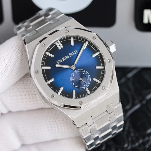 Audemars Piguet Royal Oak Extra-Thin Blue Dial Mechanical Watch - 1