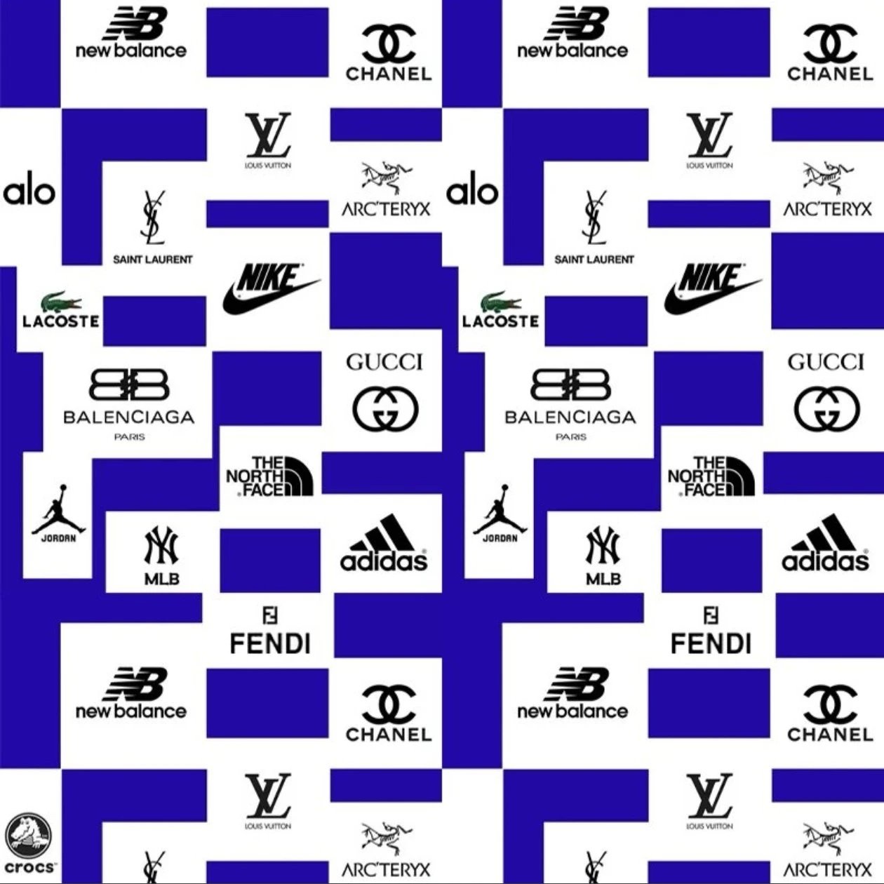 Blue Checkerboard Pattern Apparel