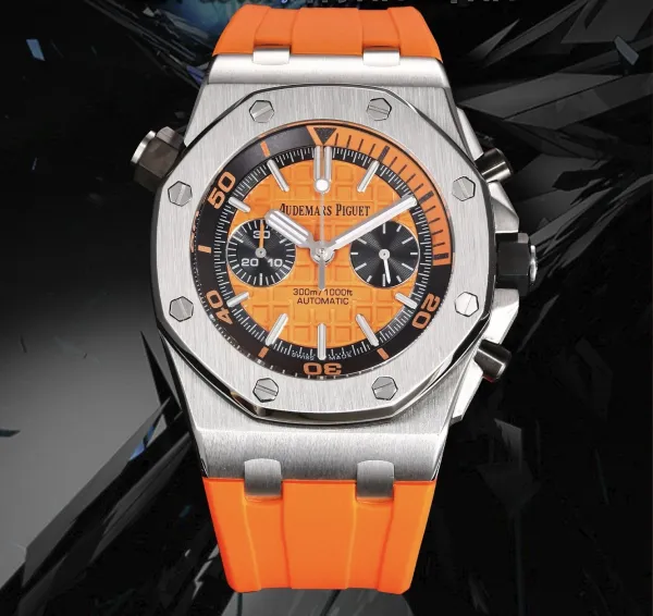 Audemars Piguet Royal Oak Chronograph Orange Dial Stainless Steel Watch Watches - 1