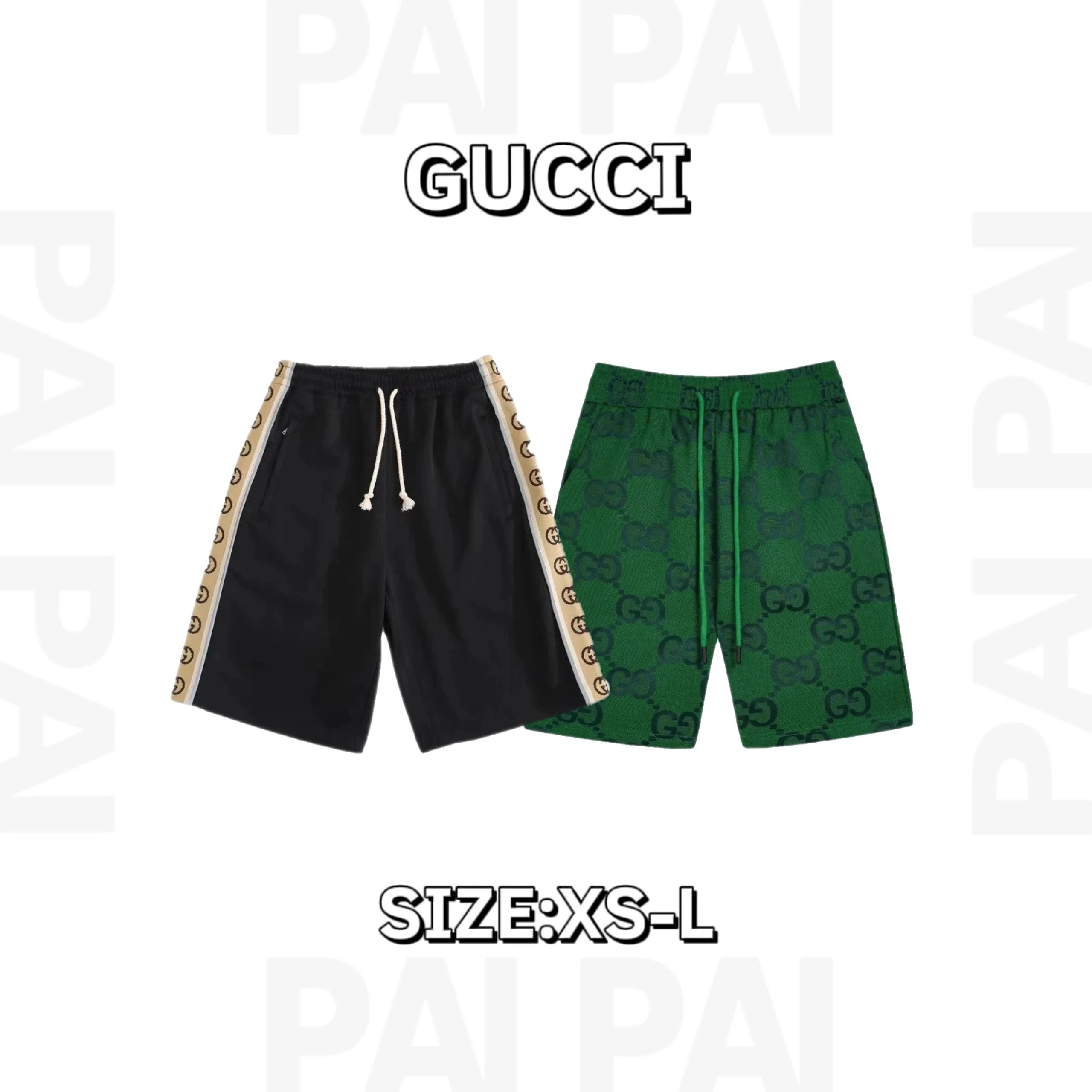 Gucci Black and Green Shorts