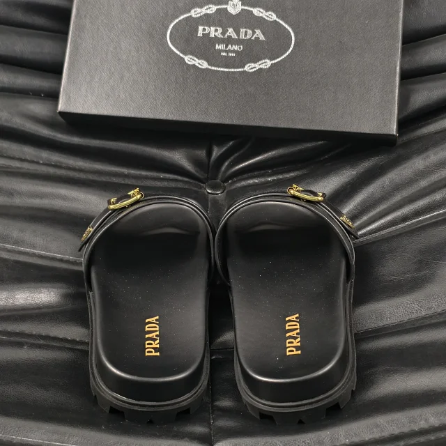 Prada Sandals Logo Detail Slide product detail image 24
