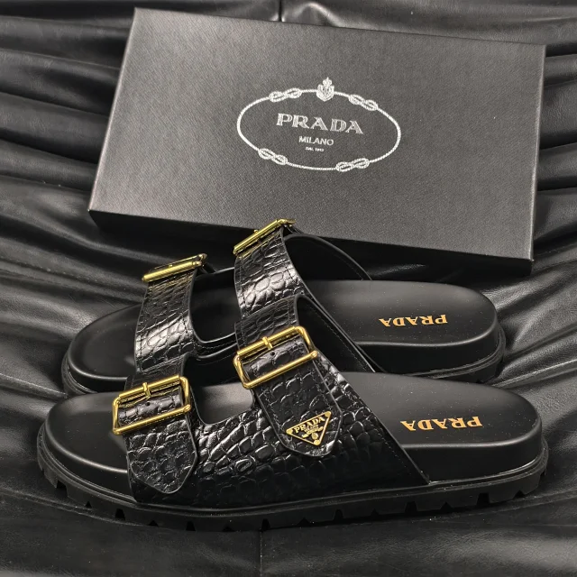 Prada Sandals Logo Detail Slide product detail image 18