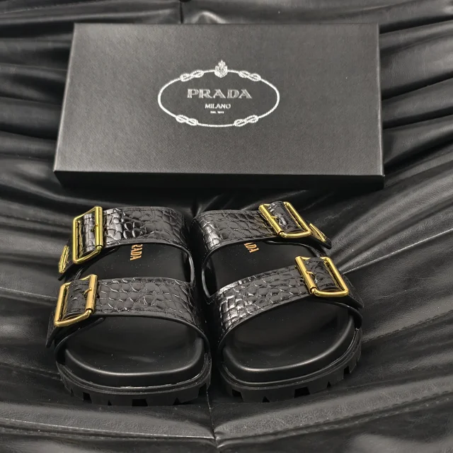 Prada Sandals Logo Detail Slide product detail image 14