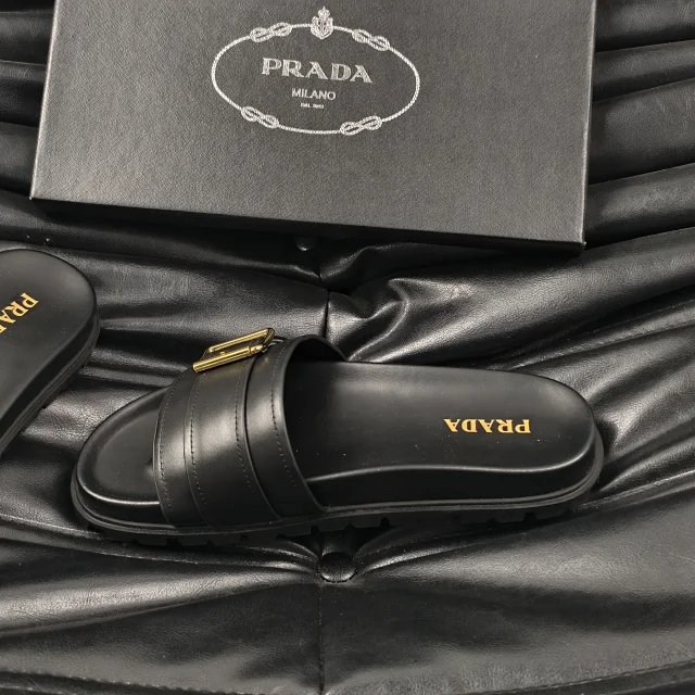 Prada Sandals Logo Detail Slide product detail image 26