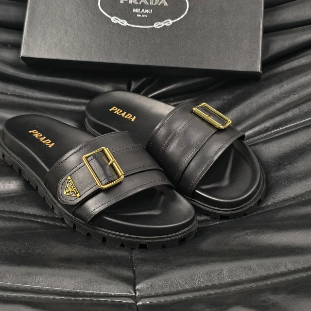Prada Sandals Logo Detail Slide product detail image 25