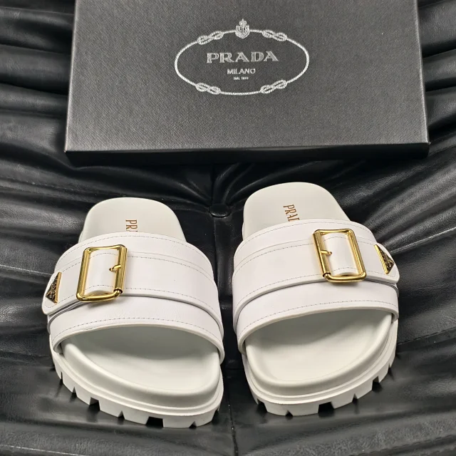 Prada Sandals Logo Detail Slide product detail image 13