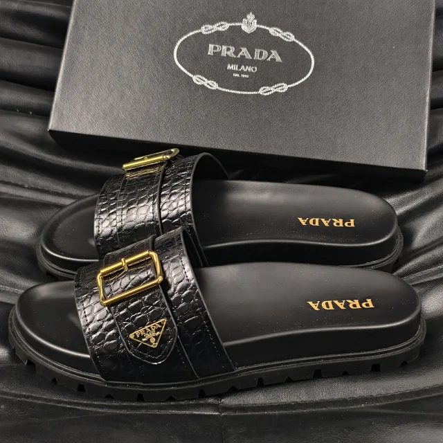 Prada Sandals Logo Detail Slide product detail image 22