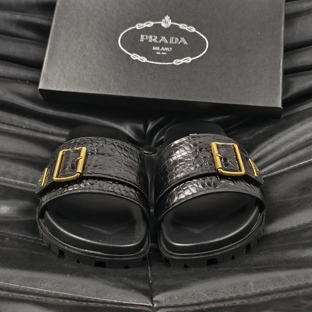 Prada Sandals Logo Detail Slide product detail image 23
