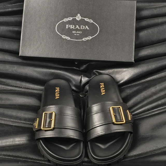 Prada Sandals Logo Detail Slide product detail image 29