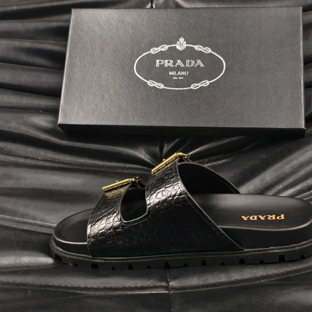 Prada Sandals Logo Detail Slide product detail image 19