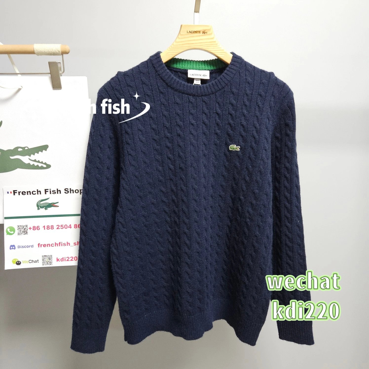 Lacoste Cable Knit Sweater Charcoal Gray Sweater - 5