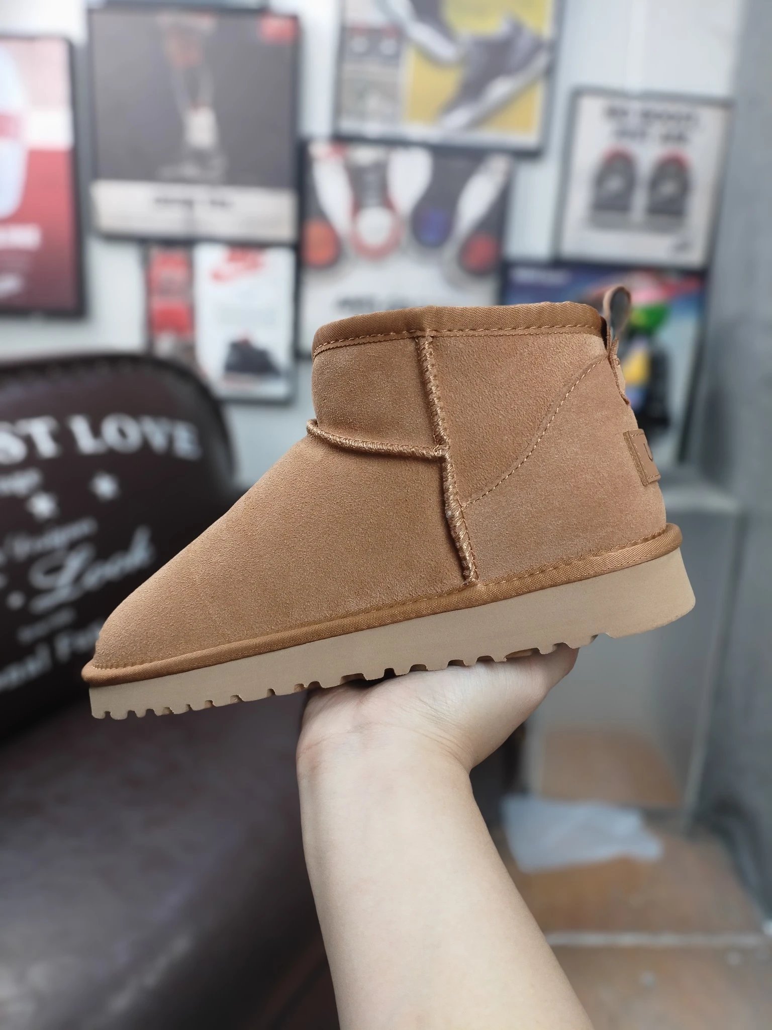 2 (Factory Direct Delivery/Same Version Price Advantage) Cassic Ultra Mini Shine Warm, Comfortable, Versatile, Ankle Snow Boots Dark Brown
