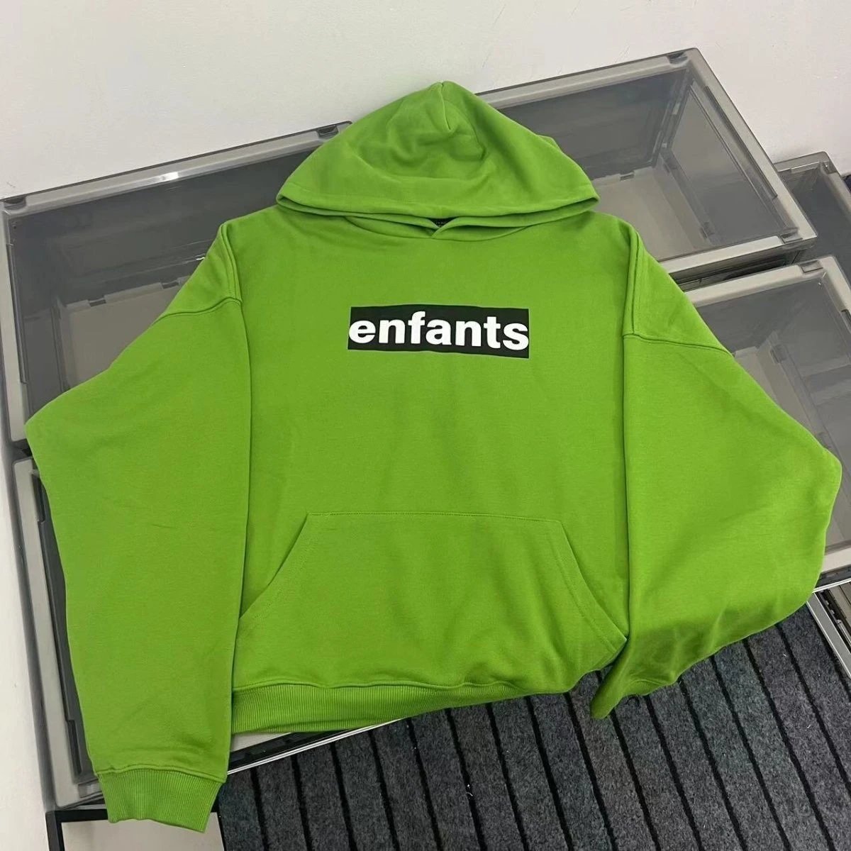 Enfants Box Logo Lime Green Hoodie - 12