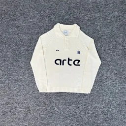 thumbnail for Arte logo embroidered knitwear simple casual versatile polo sweater