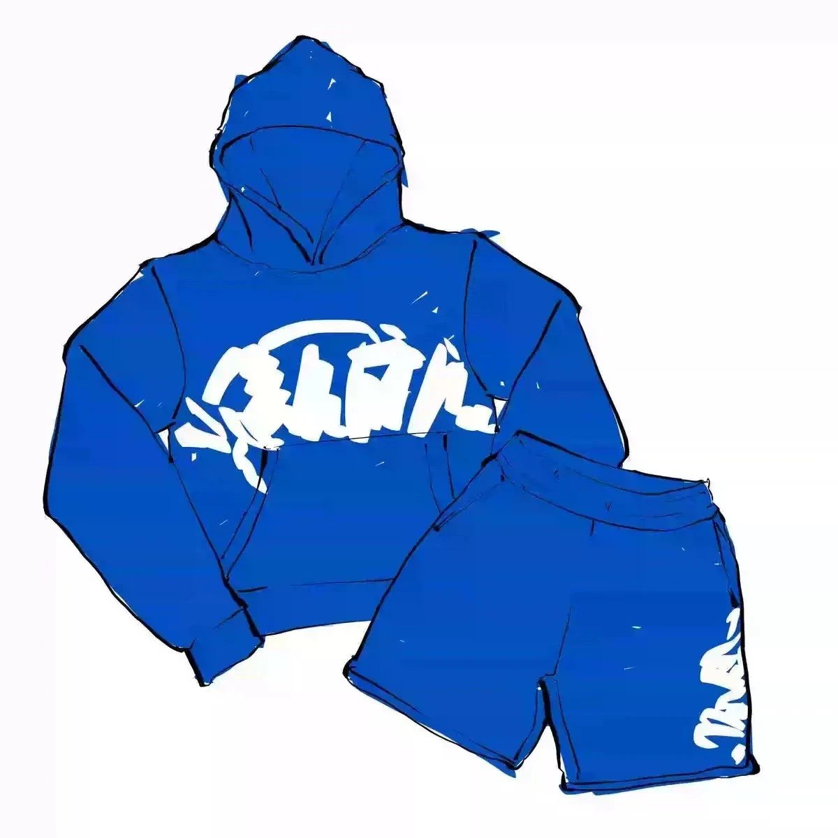 Trendy SY Three Color Foam Hooded Shorts Set