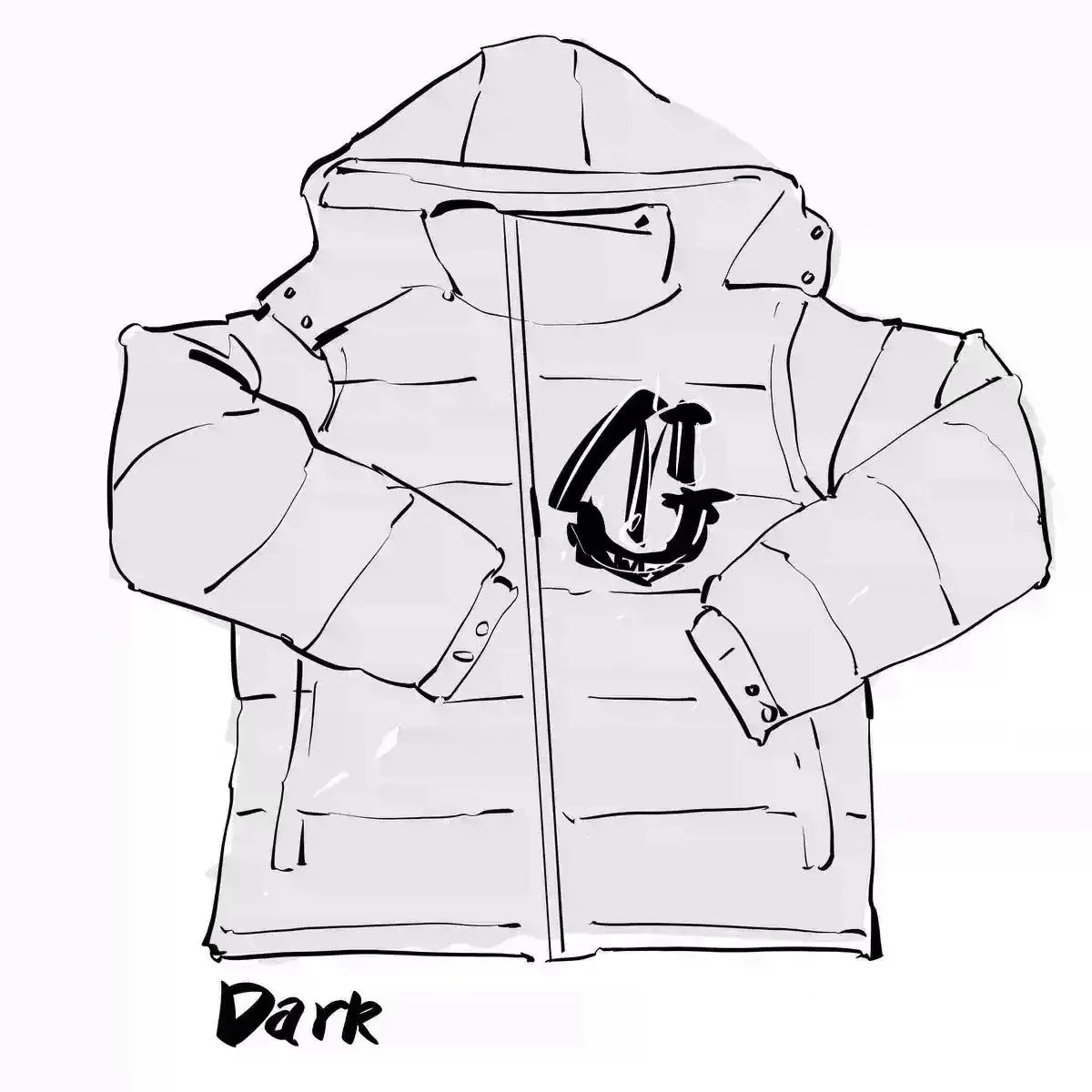 CRTZStarz Skateboarding Street Deconstruction Detachable Crow Down Jacket Cotton Jacket