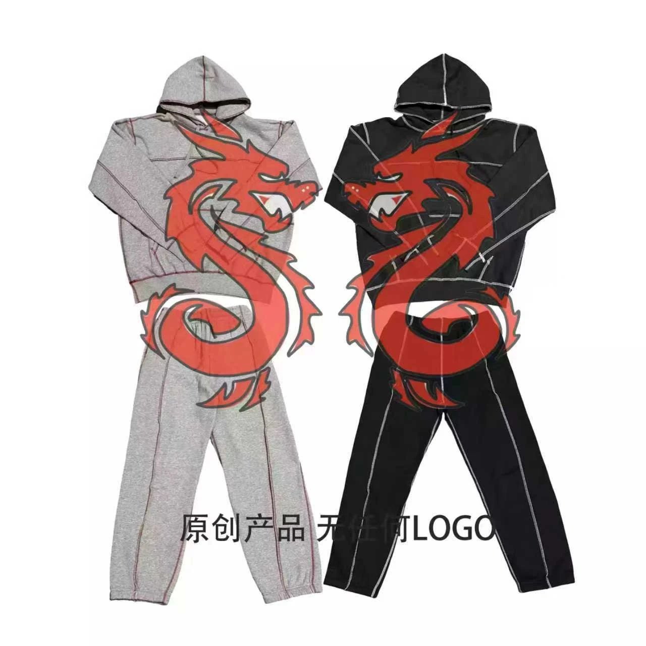 Red line hoodie set