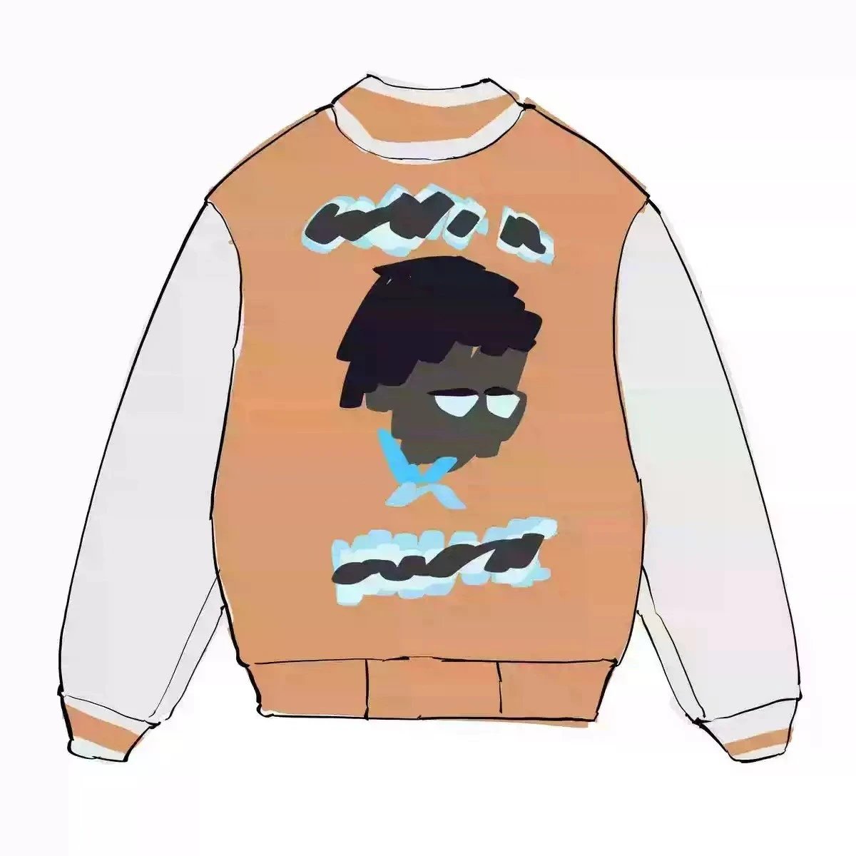 GLF WANG Brown Co branded Jacket Flying Baseball Jacket Wool Thick Pure Cowhide Lychee Pattern