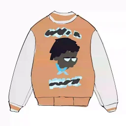 thumbnail for GLF WANG brown co-branded jacket, flying baseball jersey, wool, heavy pure cowhide, lychee pattern