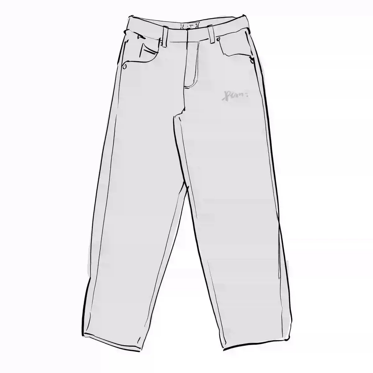 Dme BAGGY DENIM PANTS loose and thick washed denim jeans