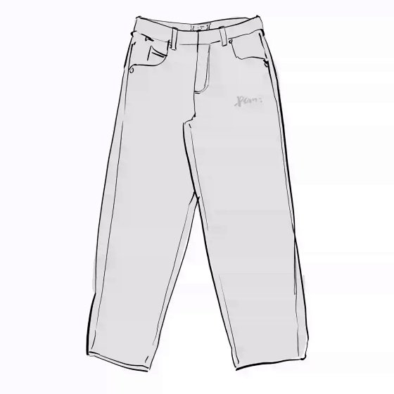 Dme BAGGY DENIM PANTS loose and thick washed denim jeans