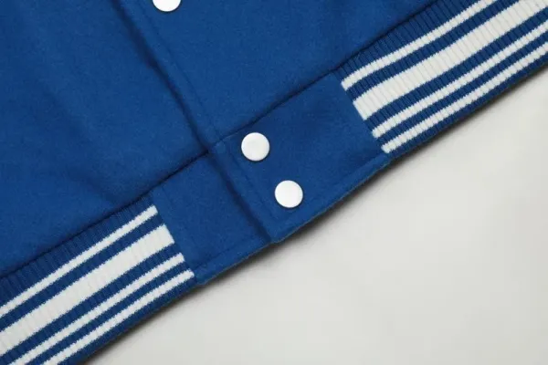 RIPNDIP x Angelic R Letter Varsity Jacket Beige and White - 19