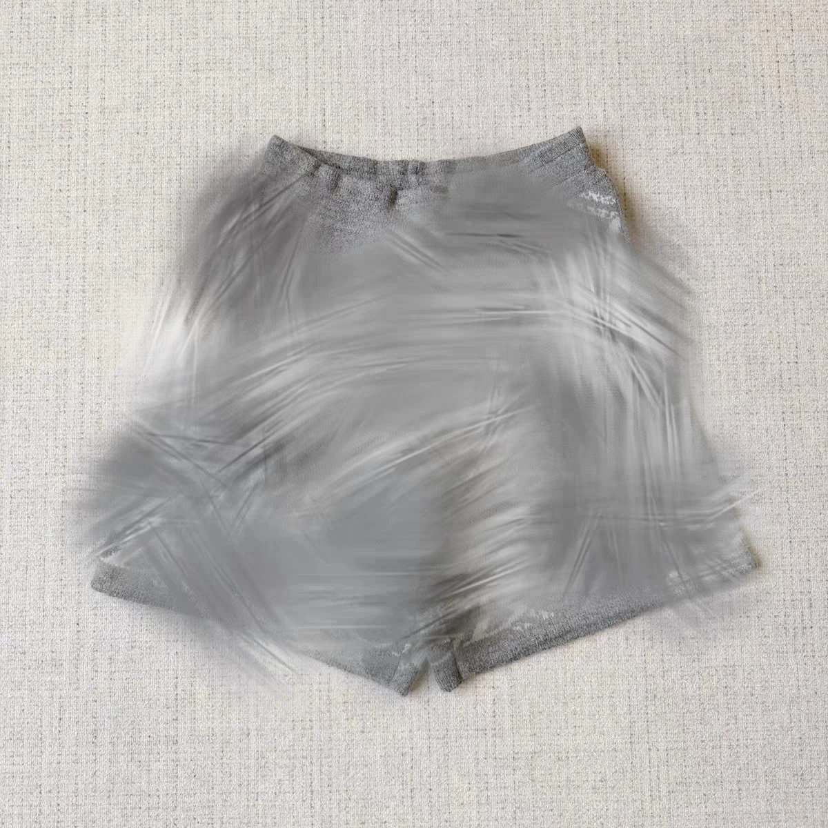 Grey CB Knitted Plush Shorts