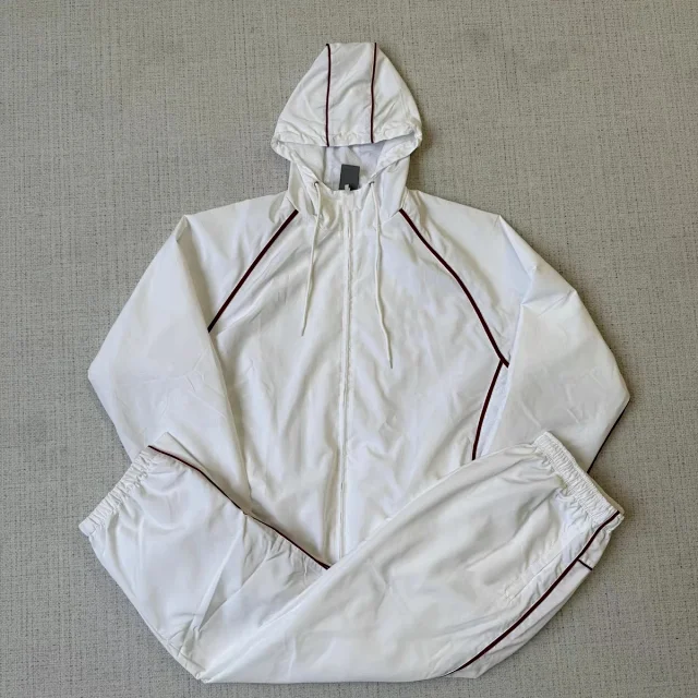 Unbranded Tracksuits Hooded zip-up jacket and jogger set with contrast piping product detail image 1