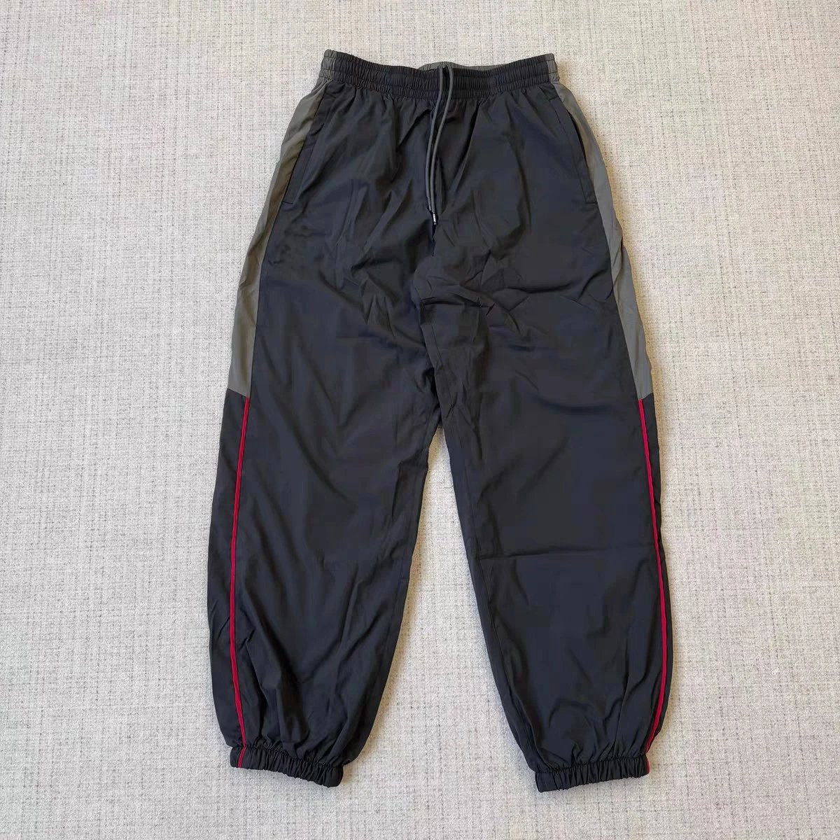Off-White Diagonal Stripe Shorts White with Burgundy Piping - 11