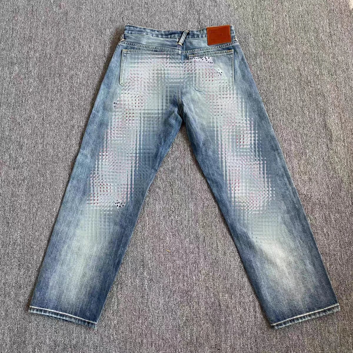 新款 U形骰子 牛仔裤