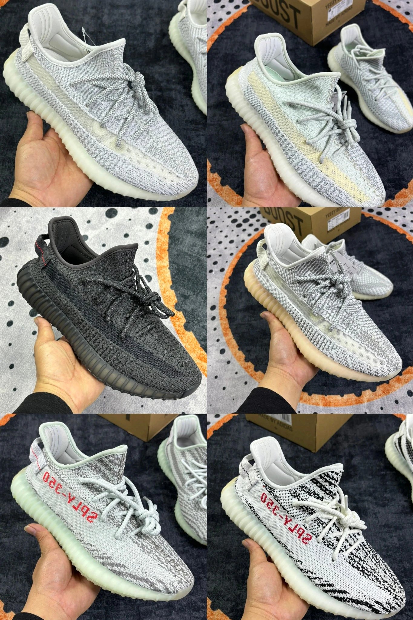 Yeezy Boost really explosive coconut 350 V2 low top casual sports running shoes for both men and women, angel black starry sky zebra ice cream