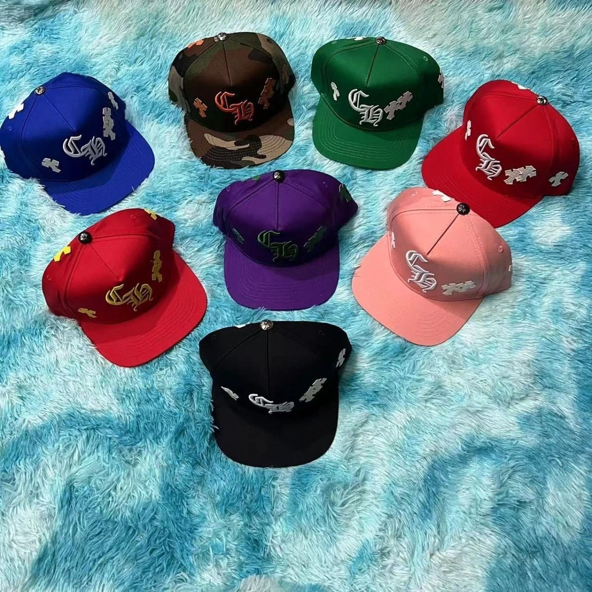 CH Baseball Cap Outdoor Brim Hat Streetwear Snapback Embroidered Flat Brim Universal
