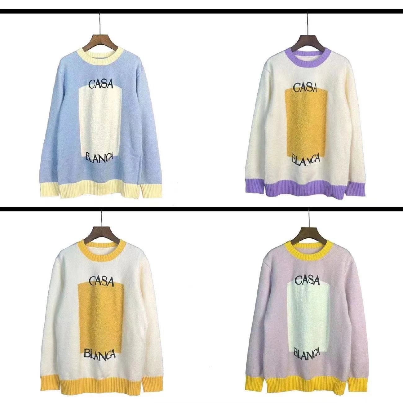Casablanca Crew Neck Knit Loose Sweater Top Casual Sweater