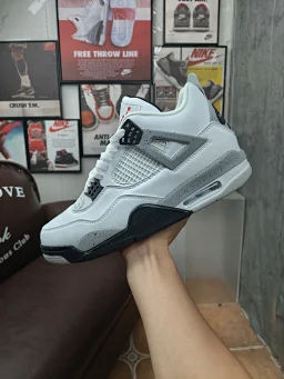 thumbnail for 3 (The factory takes the goods directly, the same version is determined by the price advantage)   
 AJ4 retro white cement trendy mid-top retro basketball shoes white cement