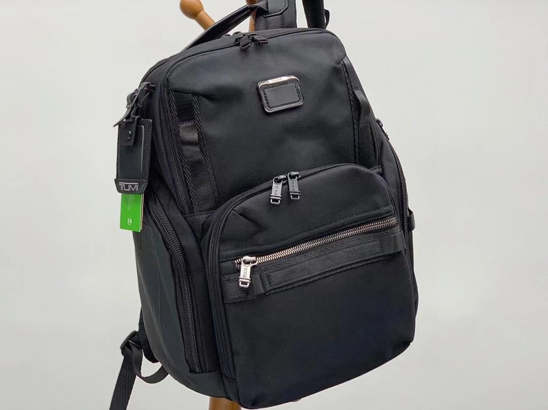 Ballistic Nylon Leather Multi-Compartment Backpack 43L