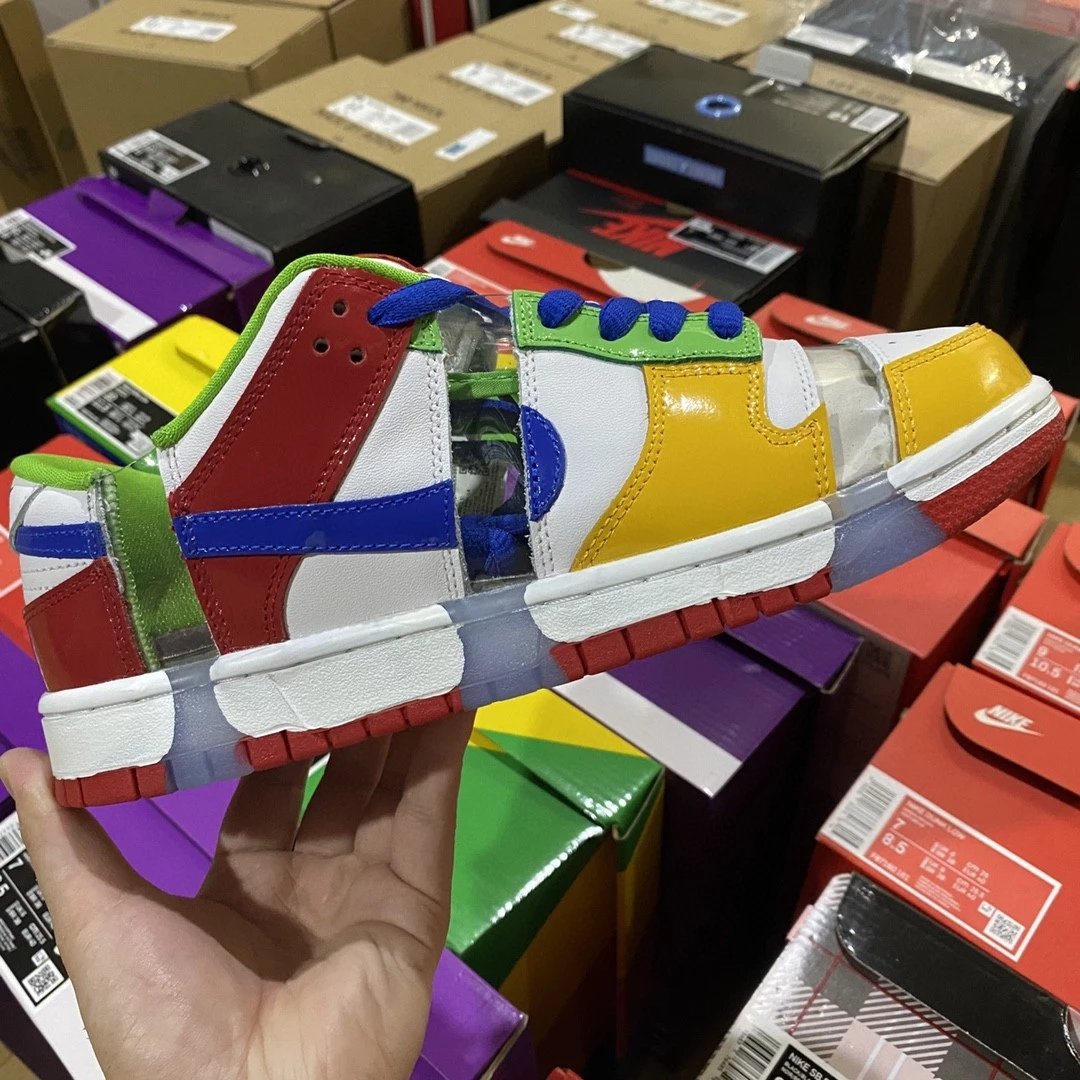 [In Stock] eBay x SB Dunk Red, White, Yellow, Green Cut Color Splicing
