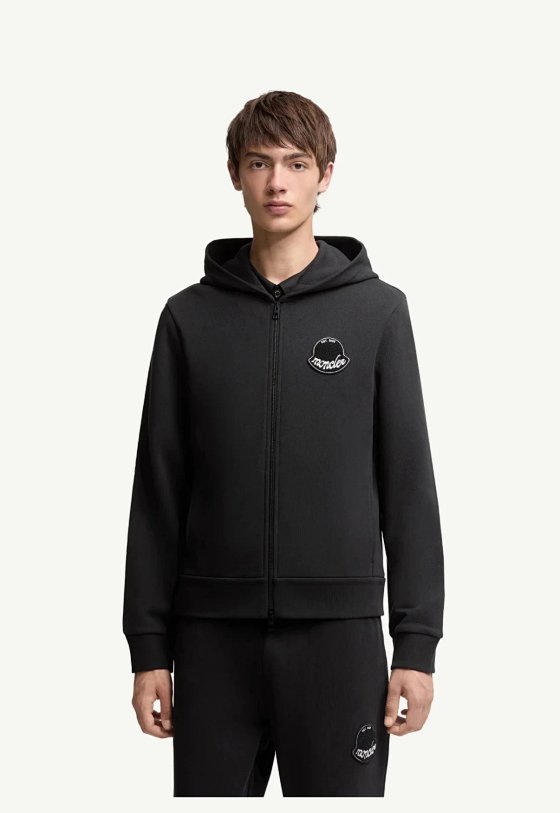 Sale! Original Stock Clearance! Moncler-inspired Fleece-Lined Zip-Up Hoodie Jacket for Men - Thickened Warmth, Minimalist Business Casual, Classic Casual Sports Hooded Jacket, Quilted Coat, Windbreaker, Trendy Light Luxury British Style