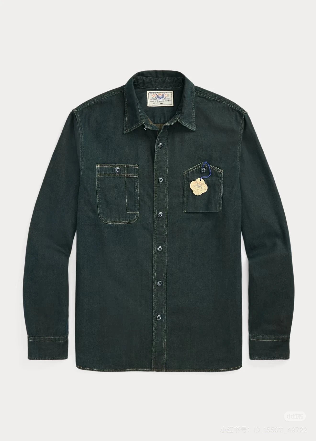 Special Offer! Original order and final goods! RRL denim shirt jacket men's retro workwear functional casual denim jacket denim clothing trendy light luxury British style