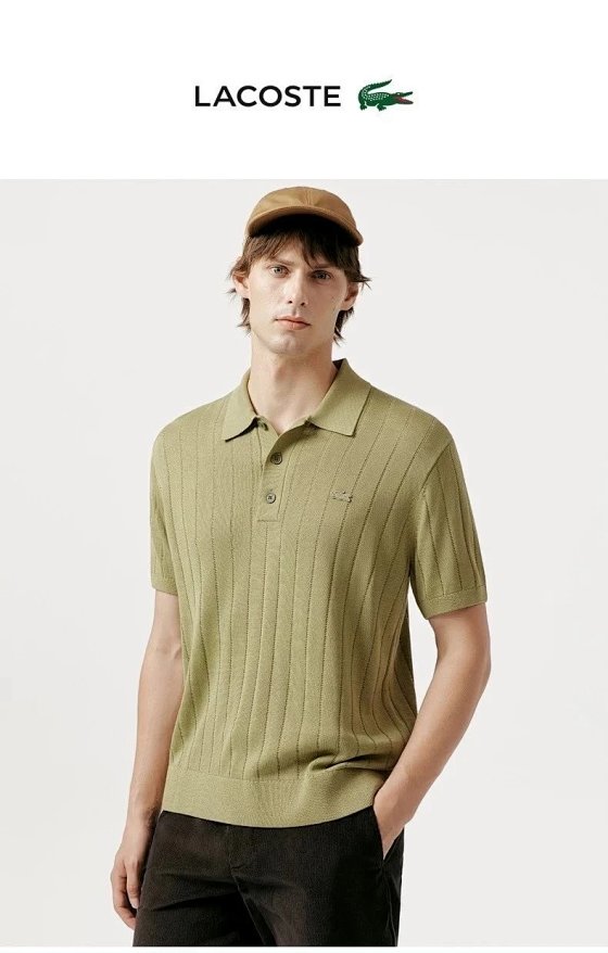 Special Offer! Original factory manufacturing! French crocodile knitted short sleeved polo shirt for men, simple and fashionable, classic for business commuting, casual lapel polo shirt, trendy, light luxury, British style