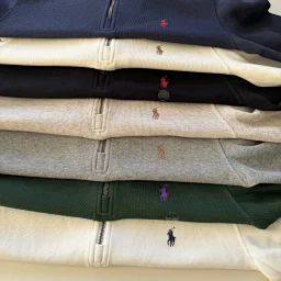 thumbnail for Special! Original final order! Raf's Pony Embroidered Half Zip Sweatshirt Men's and Women's Couple Pure Cotton Simple Business Commuting Classic Casual Stand Up Collar Long Sleeve T-Shirt Pullover Knitted Knitted Sweater Trendy Light Luxury British Style