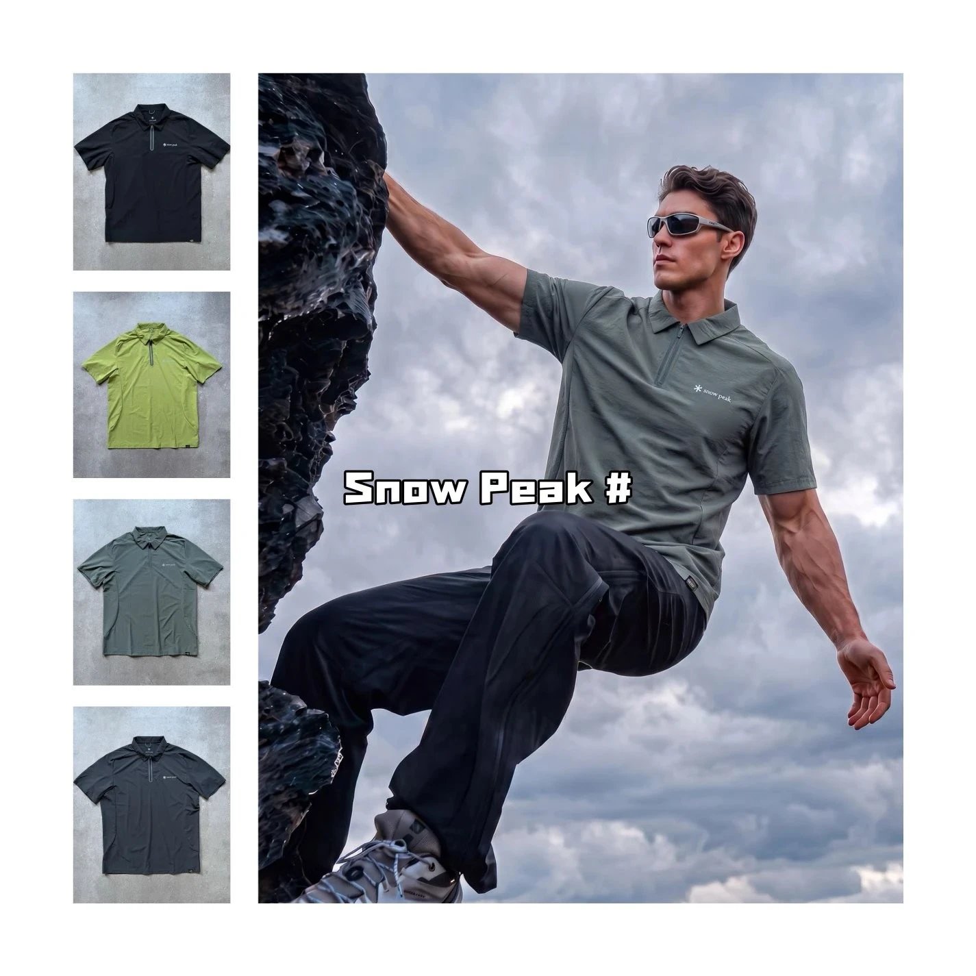 Special Offer! Original factory manufacturing! SP sunflower lightweight thin quick drying short sleeved polo shirt men's ice silk cool feeling breathable outdoor retro workwear functional casual sports half sleeved lapel polo shirt trendy