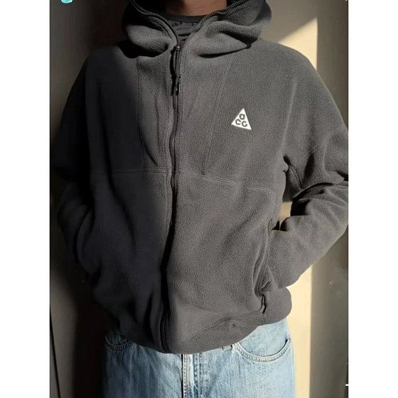 Special Offer! Original factory manufacturing! Nike ACG fleece jacket for men and women, embroidered outdoor retro workwear, functional casual sports hooded jacket, assault jacket, trendy