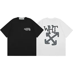 thumbnail for Purchasing version can be scanned OW OFF WHITE SS24 Heavy Industries Exclusive New WHT Graffiti Letters Irregular OW Arrows Virgil Abloh Cordon High Street Vintage Short Sleeve T-Shirt Unisex