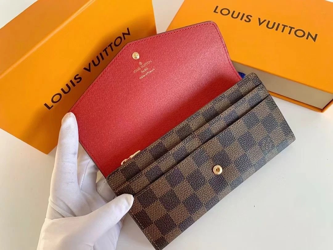Louis Vuitton Damier Ebène Sarah Wallet in Brown Long Wallet - 29
