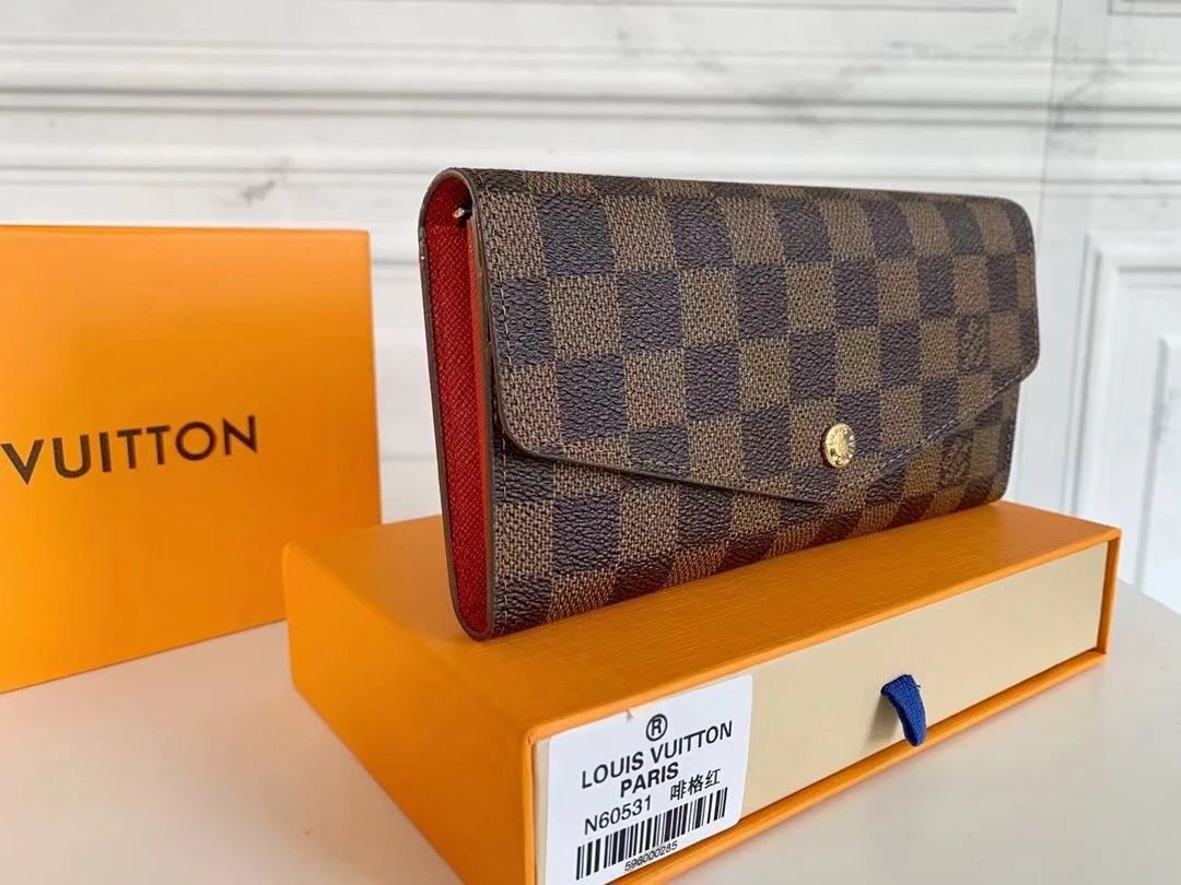 Louis Vuitton Damier Ebène Sarah Wallet in Brown Long Wallet - 45