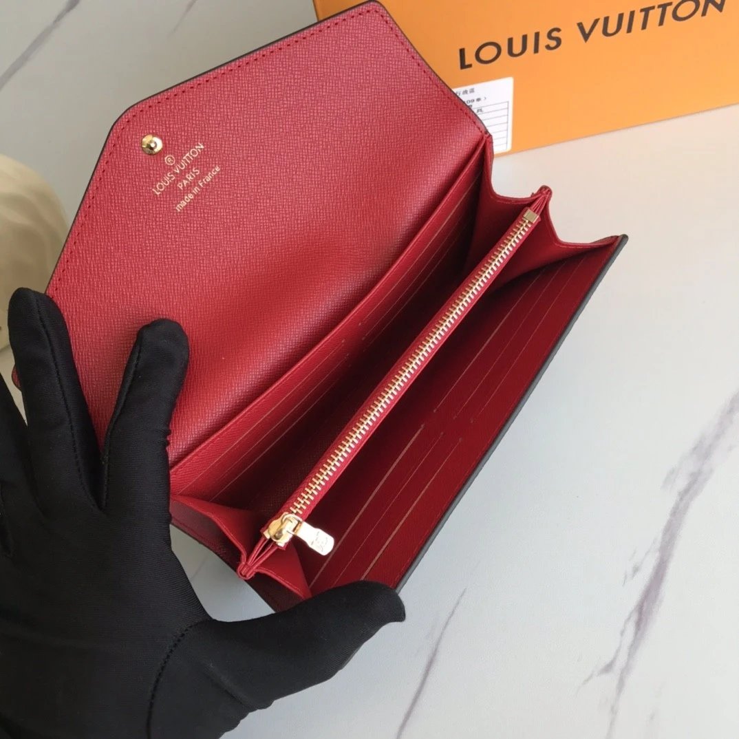 Louis Vuitton Damier Ebène Sarah Wallet in Brown Long Wallet - 26